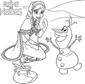 coloriage reine des neige anna rencontre olaf